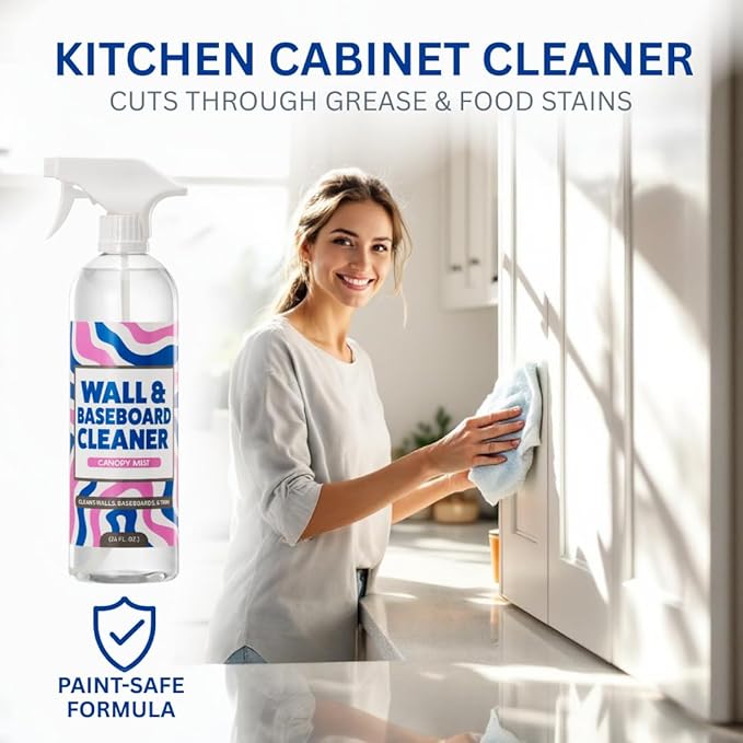812 Wall Cleaner Spray – Safely Cleans Painted Walls, Baseboards, Kitchen Cabinets, Doors & More | Family & Pet Friendly | Made in America | 24oz.