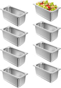Steam Table Pan Hotel Pans: 1/4 Size 8 Pack 6 Inch Deep Stainless Steel Hotel Pan for Food - Commercial Catering Pan for Hotel Restaurant Buffet Party Supplies
