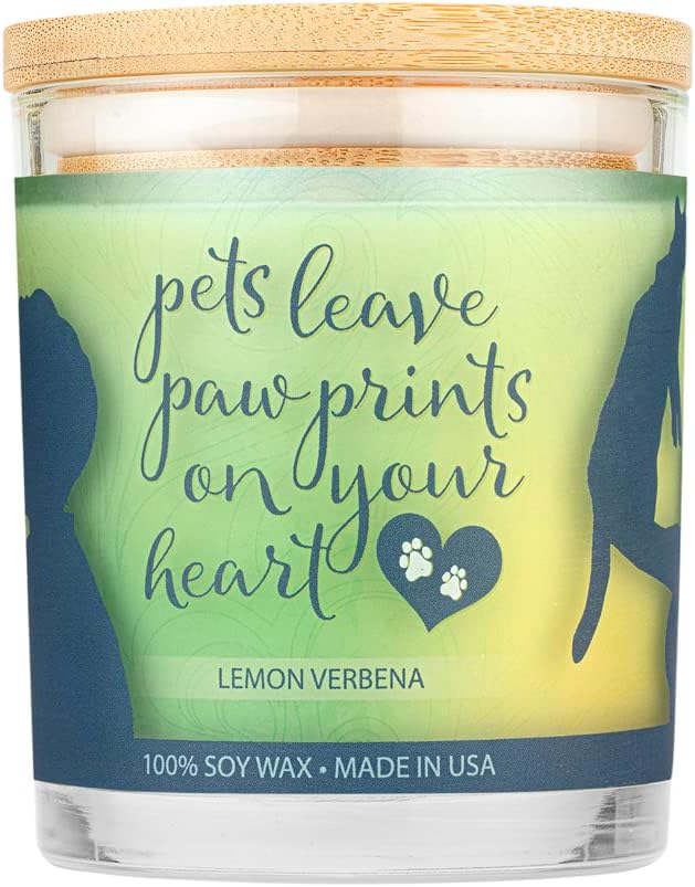One Fur All Pet House Sentiments Candle - Lemon Verbena - Gift for Pet Lover - Pet Odor Eliminator Candle - Plant-Based Wax Candles - Non-Toxic - Pet-Friendly