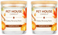One Fur All Pet House Fall Candles, Long Lasting, Clean Burning, Soy Wax Scented Candles for Pet Odor, Pumpkin Spice, 2 Pack