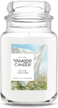 Yankee Candle Clean Cotton Scented Candle, 22oz Large Jar with up to 150 Hour Burn Time, Giftable, Birthdays