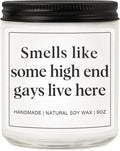Gay Gifts for Him, Pride Gift for LGBTQ Boyfriend Husband Friend Brother, Funny Birthday Valentines Day Present Ideas - Lavender Scented Candle