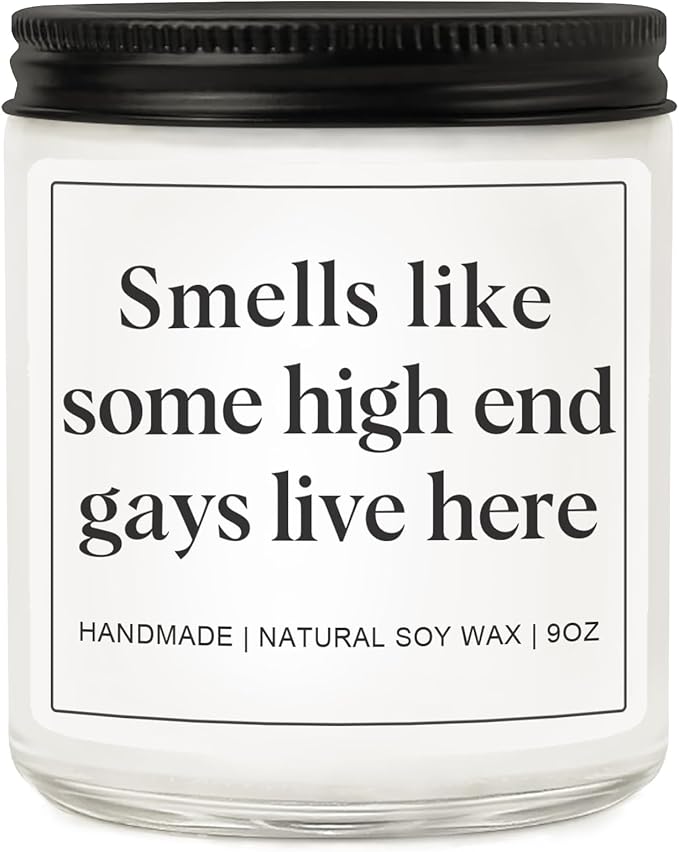 Gay Gifts for Him, Pride Gift for LGBTQ Boyfriend Husband Friend Brother, Funny Birthday Valentines Day Present Ideas - Lavender Scented Candle