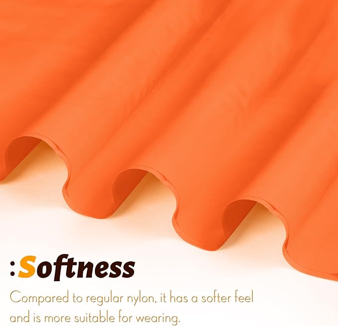 Vonty Waterproof Ripstop Nylon Fabric - 60 Inch Wide (1 Yard), Orange, Lightweight, Tear-Resistant, Easy-to-Sew, Waterproof Coating for Tent Bag Tarp DIY Craft Travel Outdoor