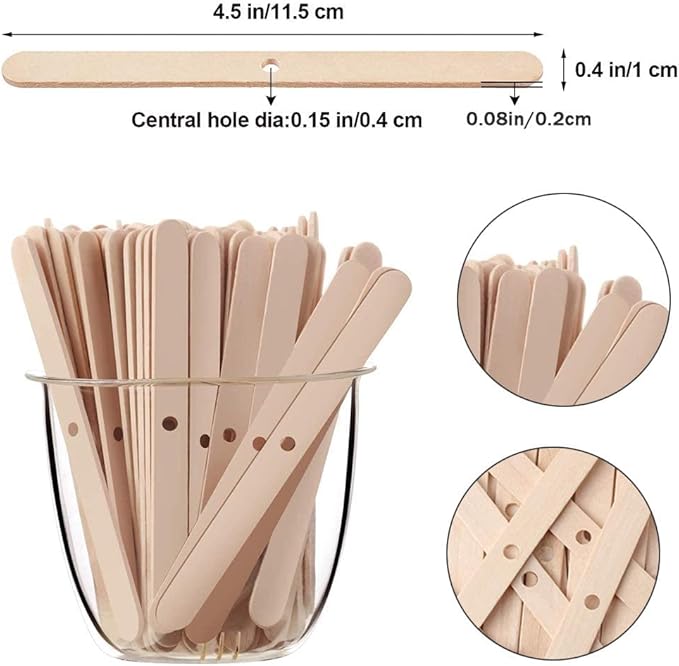 Wooden Candle Wick Holders Pack of 150pcs Wick Centering Devices Candle Wick Bars for Candle Making … (4.5inch - 150pcs)