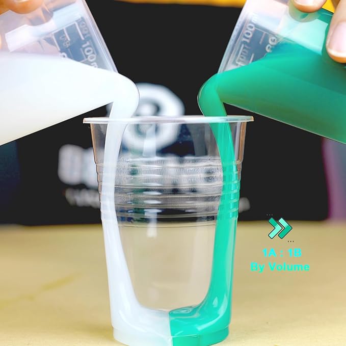 BBDINO Silicone Mold Making Kit, Super Elastic Jade Green Silicone, 1Gallon/140.8Oz, Ideal for Casting 3D Resin Molds & Silicone Molds, 1A:1B Mix Ratio