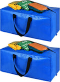 Moving Bags, Storage Totes, Extra Large Storage Bags for Moving Supplies, College Dorm Essentials, Bedroom Closet, Packing Bags with Backpack Handles Zipper Compatible with IKEA Frakta Cart（2 Pack）