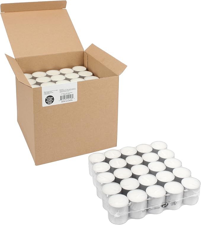 Stonebriar 300 Pack Unscented 8 Hour Extended Burn Time Tea Light Candles