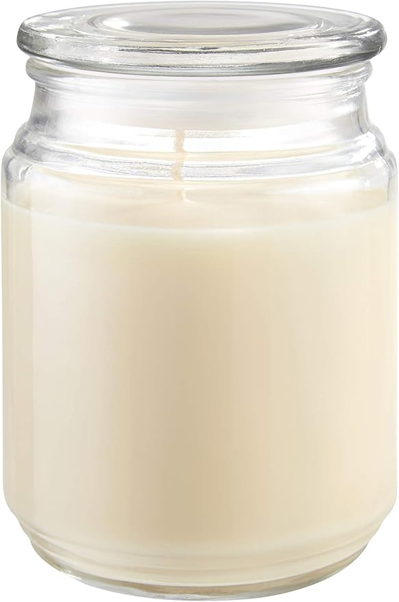 Candle-lite Scented Candles, Creamy Vanilla Swirl Fragrance, One 18 oz. Single-Wick Aromatherapy Candle with 110 Hours of Burn Time, Off-White Color