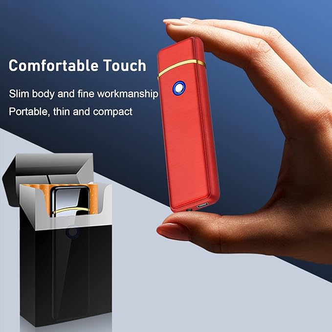 Electronic USB Rechargeable Lighter - Smart, Cool, Portable Dual Sided Ignition Windproof Flameless Plasma Lighter for Indoor Outdoor Use (Black)