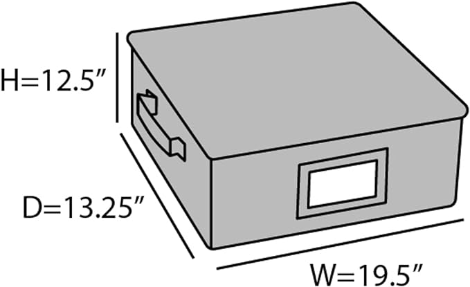 Covermates Keepsakes Zip-Top Storage Box Set, 3 Pack Heavy Duty Polyester Organizer Bins, Stackable Design, ID Window, Reinforced Handles, Closet Home Storage, Brown Heather