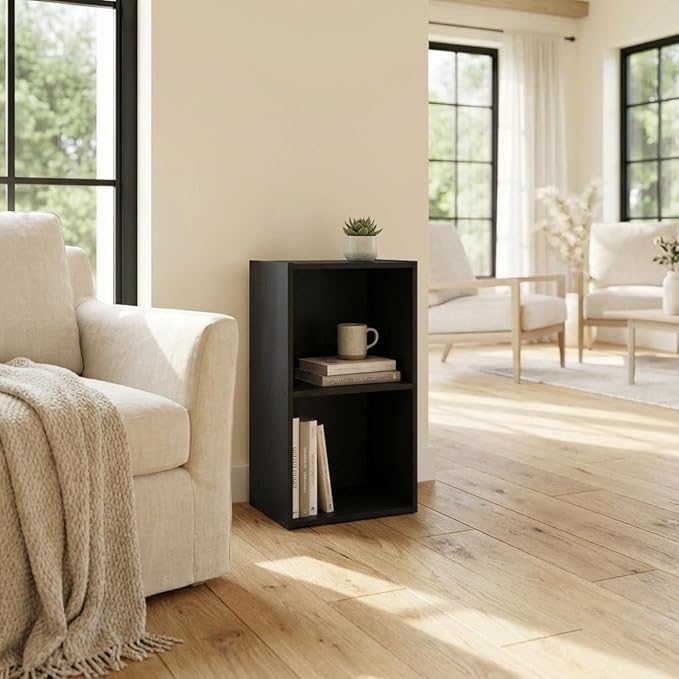 Furnifact Blackwood Bookcase with Classic Wooden Design, Sturdy Construction for Living Room and Office, Elegant Storage Solution