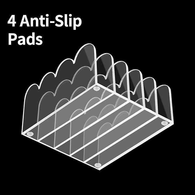 5-Slot Acrylic File Organizer for Desktop Clear Mail Holder Office Document Sorter Mails Storage 5 Compartments Multifunction Letter Folder Racks Holders for Office,Home, School Desk Organization