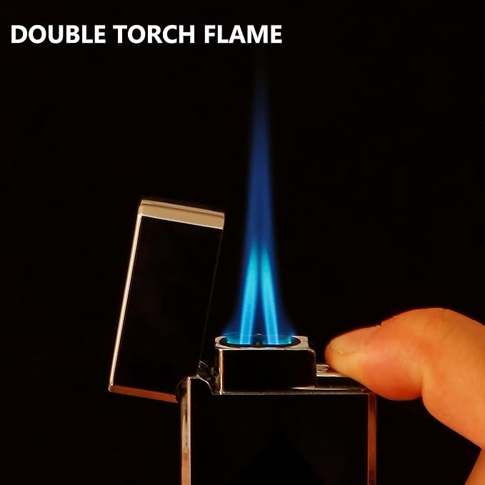 Jet Torch Lighter, Butane Refillable Windproof Gas Cool Lighter, Classic Card MiNi Lighter with Visible Window, Adjustable Torch Lighter, for Outdoor, Indoor, Camping, BBQ, Candle, Birthday, Gift