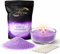 Candle Sand Wax 1 LB – Southern Alora Sand Candles with Wicks – Wax Beads with 10 Cotton Wicks – Refillable DIY Candle Kit for Wedding Centerpieces, Table Decor & Home Decor – Lavender Serenity
