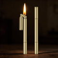 CHOICEDC Vintage Lighter, Cool Trench Lighter, Unique Slim Kerosene Lighters Fluid Refillable, Antique Brass Pipe Lighters with Spare Oil Tank and Flint Chamber, Novelty Gifts for Men Women, No Fuel