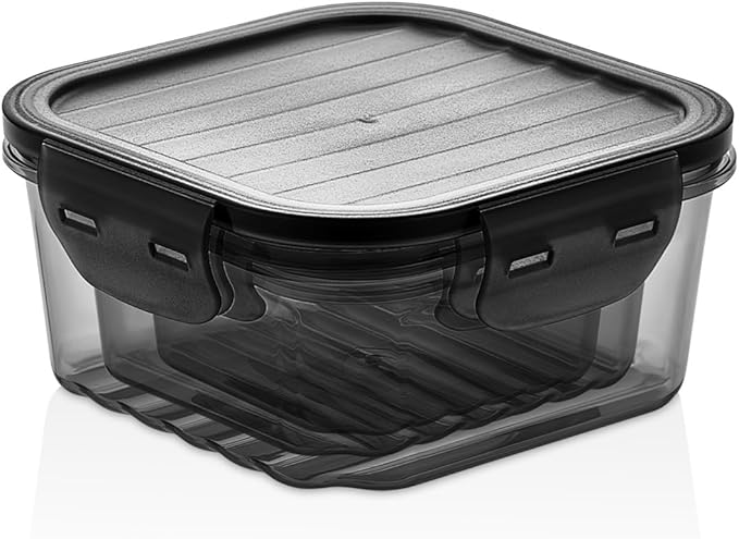 12-Piece Food Storage Container Set – Airtight, Leakproof, BPA-Free Plastic Storage Boxes with Locking Lids – Stackable Meal Prep Containers, Microwave, Freezer & Dishwasher Safe