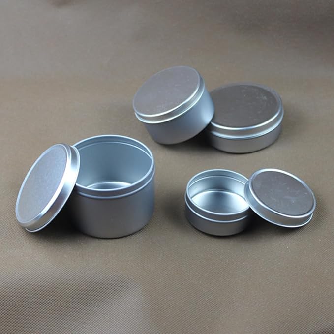 IWOWHERO 4 Pcs DIY Handmade Candle Making Tin Box Set for Scented Candles Travel-Size Iron Containers Lids for Home Practice and Wedding Favors