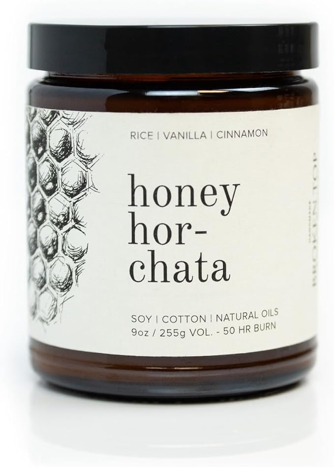 Broken Top - Honey Horchata | 9 oz. Rice, Vanilla & Cinnamon. Pure Soy Wax Candle. 50-Hour Burn Time. Natural Cotton Wick, Vegan, No Parabens, No Phthalates
