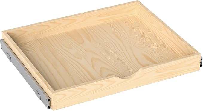 ZOINLIY 27''W X 21''D X 3''H Wooden Pull Out Drawer for Cabinet, Cabinet Organizer for Kitchen, Soft Close Slide Out Shelves, Heavy Duty, Fully Expandable
