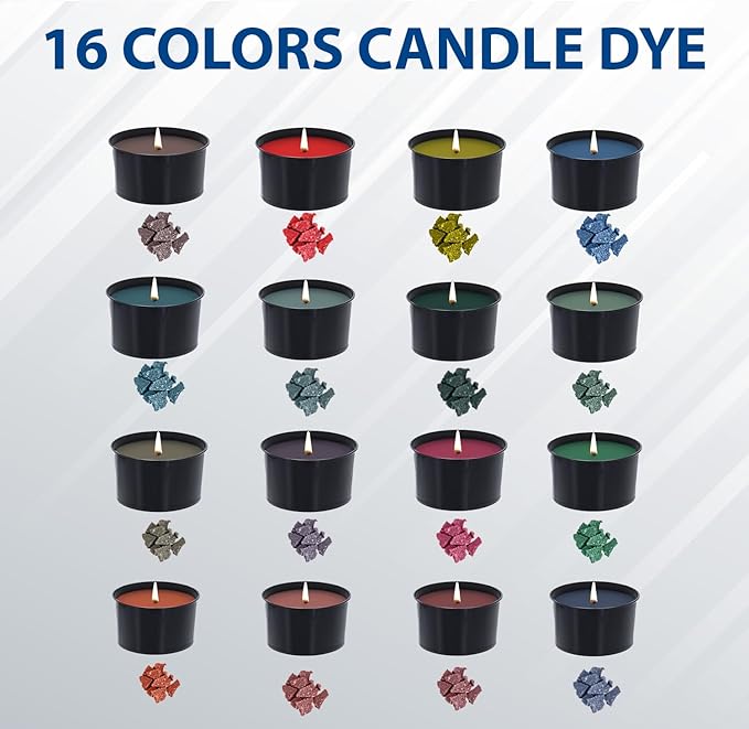 AXUANHUA Complete Candle Making Kits - Candle Making Kit for Adults - DIY Candle Making Supplies Include 10 Jars, 4 Soy Wax, 16 Dyes, 100 Candlewicks, 4 Scents & Many More - Arts and Crafts for Adults