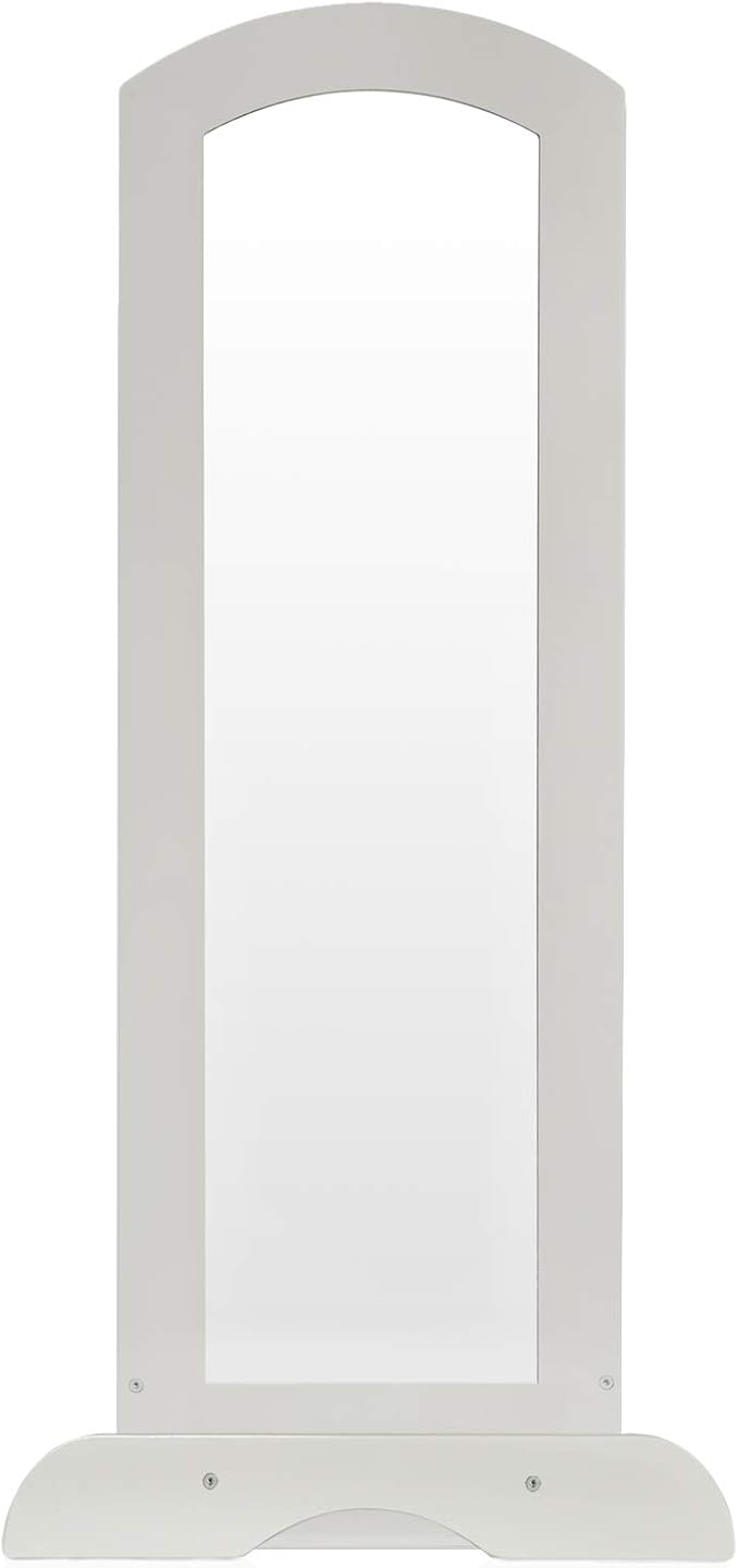Guidecraft See and Store Dress-up Center – Gray: Kids Dramatic Play Storage Armoire with Mirror, Rack, Shelves & Bottom Tray - Toddlers Costume & Toy Organizer Furniture