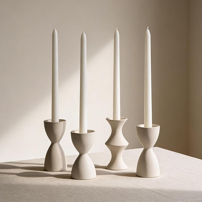 Viyffo Taper Candles, 12 Inch, 20 Pack, White – Unscented, Dripless & Smokeless Design, Up to 8-Hour Burn – Tall Candlesticks for Wedding, Dinner & Home Decor