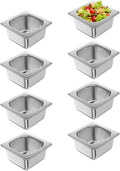 Steam Table Pan Hotel Pans: 1/6 Size 8 Pack 4 Inch Deep Stainless Steel Hotel Pan for Food - Commercial Catering Pan for Hotel Restaurant Buffet Party Supplies