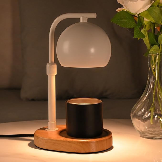 Candle Warmer Lamp Timer - Birthday Gifts for Women Mom, Mothers Day Gifts, House Warming Gifts New Home Decor Modern Farmhouse Decor with 2 Bulbs Wax Melt Compatible All Jar Candles White