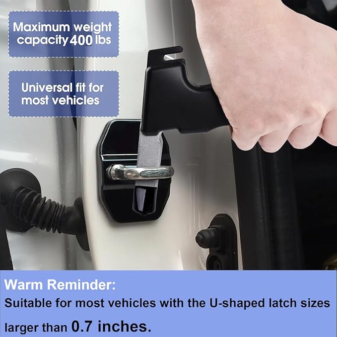 Car Door Handle for Elderly, Door Grab Handle Assist, Ultra Grip Mobility Handle for Car, Car Door Latch Bar for Easily Get Out of Car, Anti-Slip Design, Black/2 Pack