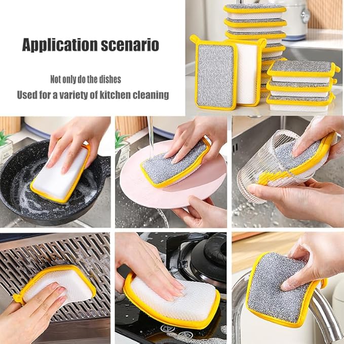 20PCS Multipurpose Dishwashing Rags, 2024 New Double Sided Sponge Kitchen Dishcloth, Multi-Purpose Absorbent Sponge Dishwashing Rags for Washing Dishes Cleaning Kitchen(3.54 * 5.31inch)
