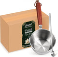 Wooden Handle Wax Melting Pot for Candle Making, Stainless Steel Pouring Pitcher with Spout, Heat-Resistant Handle for Melting Soy Wax, Beeswax, Ideal Candle Making Supplies for Beginners & Pros