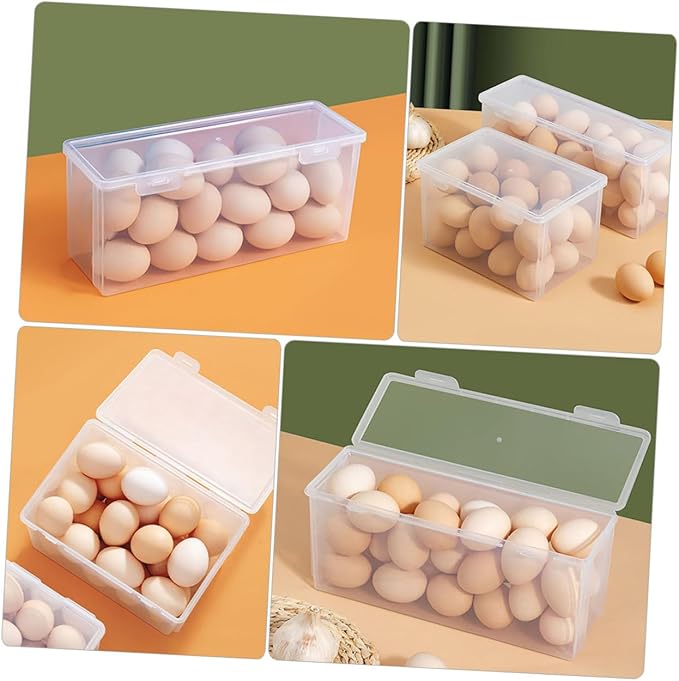 Large Capacity 2800ml Food Storage Container Set of 2, Refrigerator Vegetable Fruit Box with Egg Holder and Bread Keeper for Kitchen Fresh Keeping