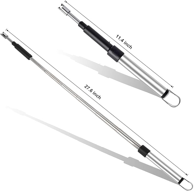 Navpeak Candle Arc Lighters Long Flexible Neck 70cm Rechargeable Telescopic Electric Flameless Lighter for Kitchen Fireplace Pilot Light BBQ Stove (Silver)