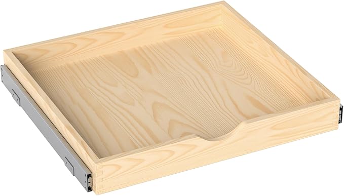 ZOINLIY 24''W X 21''D X 3''H Wooden Pull Out Drawer for Cabinet, Cabinet Organizer for Kitchen, Soft Close Slide Out Shelves, Heavy Duty, Fully Expandable