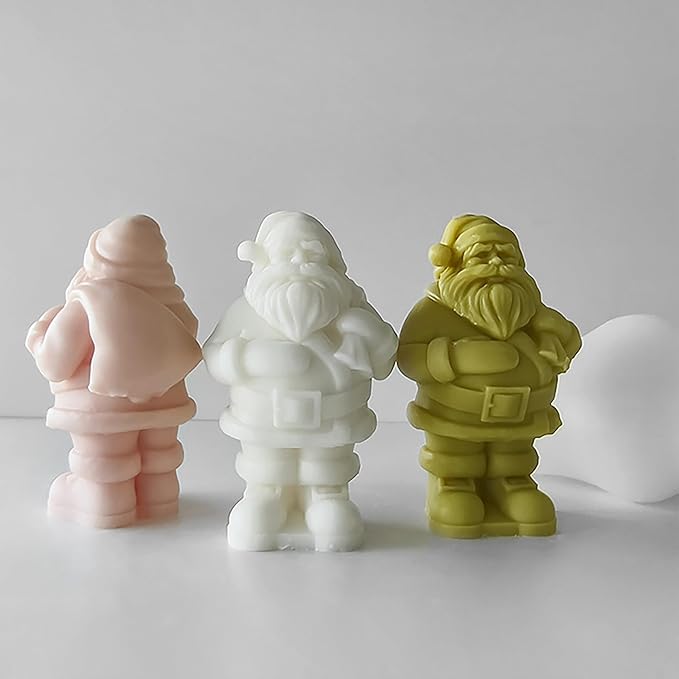 Christmas Santa Candle Mold - Silicone 3D Molds for Candy & Home Decor - Resin Casting & Making Molds