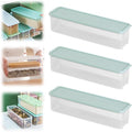 Storage & Crisper Boxes, 2025 New Durable Food Storage Containers, Stackable Refrigerator Organizer for Kitchen, Airtight Food Box with Lids, Fresh-Keeping Container Suitable (Blue, 3pcs)
