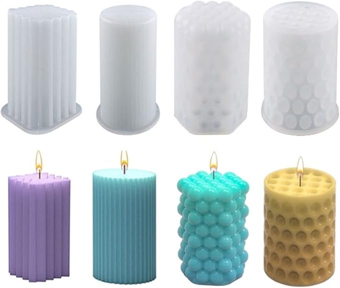 Navani Cylinder Candle Molds,Candle Molds Cylinder Light Resin Mold for Making Candles, Soaps, Flower Specimen, Insect Specimen, DIY Clay Molds