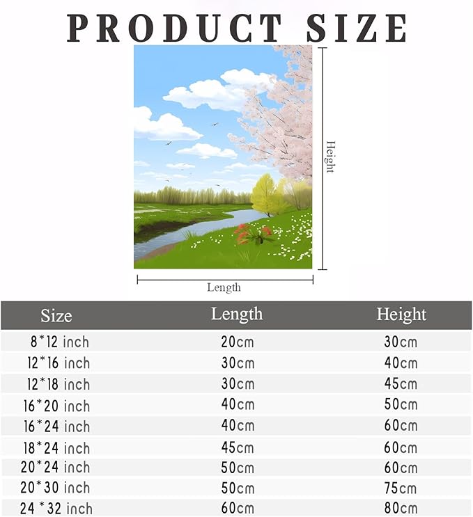 GUAIEUW Spring Grass Growing Diamond Painting Kit 5D Season Themed Diamond Painting - by Number Full Round DIY Art Painting Kit for Adults, Warm Room Decor Personalised Gift 16x24 Inch