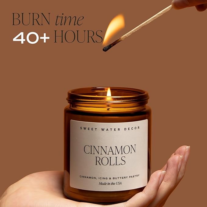 Sweet Water Decor Hello Pumpkin Candle - Fall Soy Candles with Pumpkin, Warm Spices, Vanilla and Buttery Pie Crust - Pumpkin Candles for Home with 40 Hours Burn Time - 9Oz Black Lid Amber Jar Candle