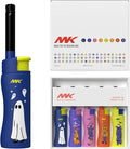 MK Lighter Collector’s Edition Refillable Candle – Multipurpose Jet Flame Butane with Long Wand for Indoor & Outdoor Use Gift Couples Friends Family (Trick Or Treat-5pc)