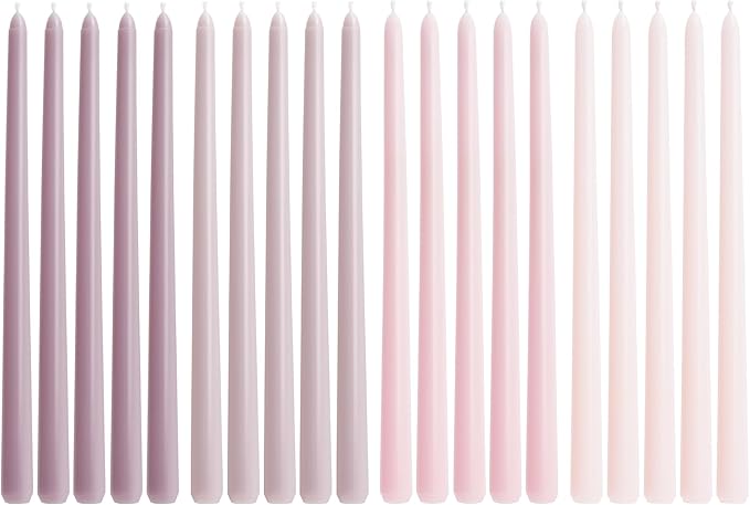 Viyffo 12 Inch Purple Taper Candles Set of 20 Unscented Smokeless Long Tall Tapered Candle for Candlesticks Sticks Wedding Advent Home Decor Dinner Christmas