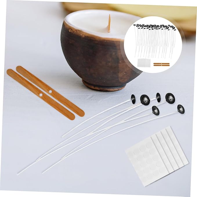 1 Set DIY Candle Making Kit with Candle Wicks Wick Holders Stickers for Family Birthdays and Parties