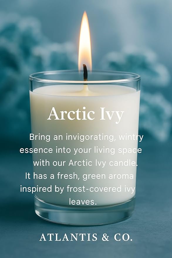 Arctic Ivy Scented Candle, 8oz Soy Jar with Long-Lasting Burn, Giftable, Holidays,Birthdays