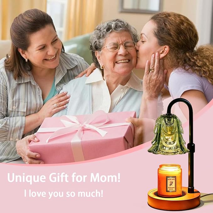 Candle Warmer Lamp with Timer Dimmer Adjustable Height for New Home House Bedroom Decor,Wax Melt Warmer with 2 Bulbs for Jar Candles, Gifts for Mom Women Friend Sister Mothers Day Birthday | Green