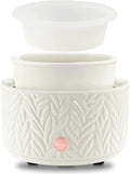 EQUSUPRO Wax Melt Warmer for Scented Wax - with 1 pc Silicone Dish Candle Wax Warmer Ceramic 3-in-1 Electric Wax Burner Fragrance Wax Melter for Home Office Bedroom Gift & Decor