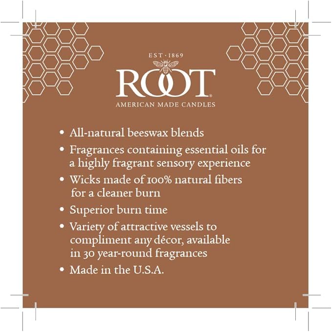 Root Candles Scented Candles Honeycomb Beeswax Blend Premium Handcrafted Candle, Small Veriglass, Tangerine Lemongrass