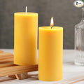Beeswax Pillar Candles Set of 2, 70 Hours Long Burning, 100% Natural Beeswax Candles for Emergency, Pure Bees Wax for Home, Smokeless & Dripless