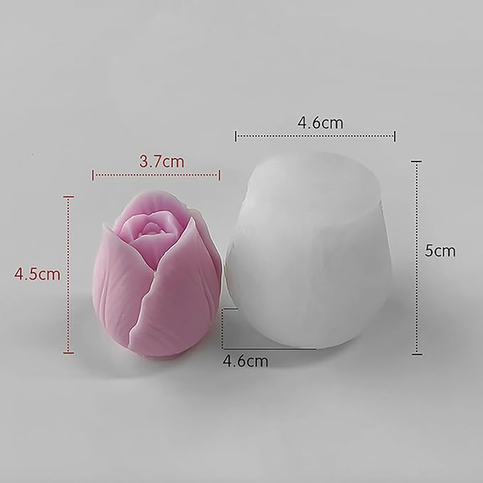 2 Pack Tulip Mold Tulip Resin Candle Mold - Silicone 3D Molds for Candy & Home Decor - Resin Casting & Making Molds