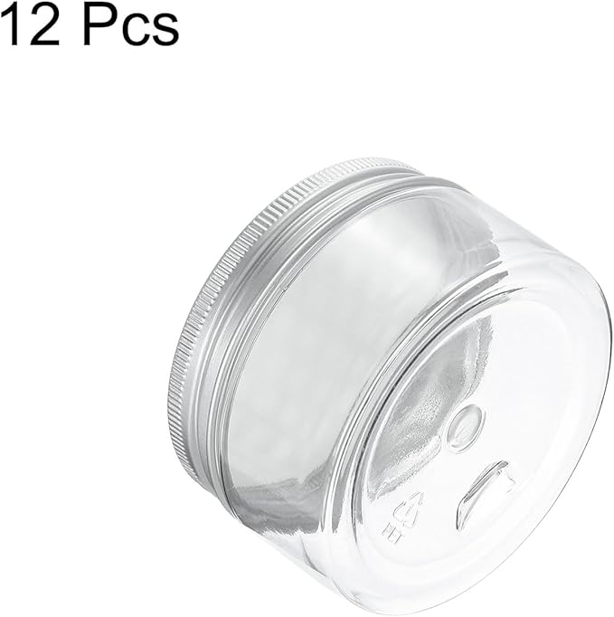 HARFINGTON 12 Pcs Empty Scent Beads Storage Container 3.4oz/100ml Air Freshener Tins Round Refillable Spice Containers Plastic Jars Sample for Air Freshener Candles Travel Storage